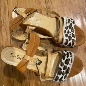 NWOT AUTHENTIC FRED SEGAL MARCO RICCI LEOPAED SANDALS